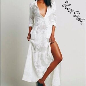 LAST 1! Boho style lace maxi shirt dress